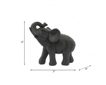 Sagebrook 7" Resin Elephant Table Accent - Black