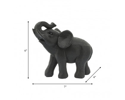 Sagebrook 7" Resin Elephant Table Accent - Black