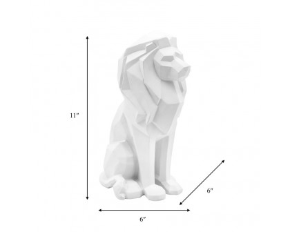 Sagebrook 11" Resin Sitting Lion - White