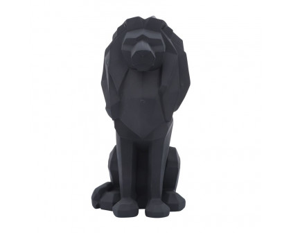 Sagebrook 11" Resin Sitting Lion - Black