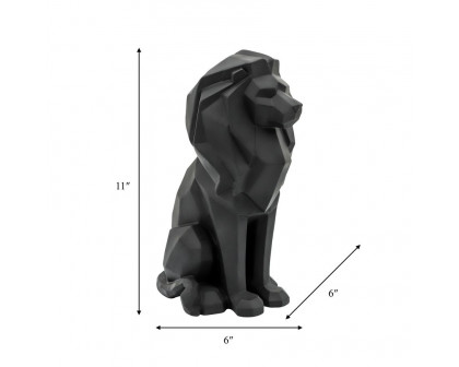 Sagebrook 11" Resin Sitting Lion - Black