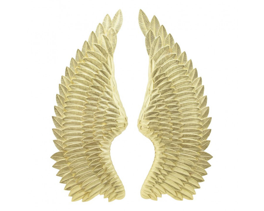 Sagebrook - Resin Angel Wings Wall Accents (Set Of 2) in Gold