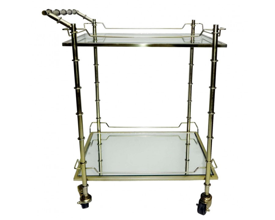 Sagebrook Two Tier Rolling Bar Cart - Gold