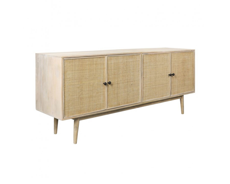 Sagebrook Wood 4-Door Rattan Sideboard