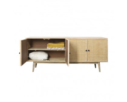 Sagebrook Wood 4-Door Rattan Sideboard