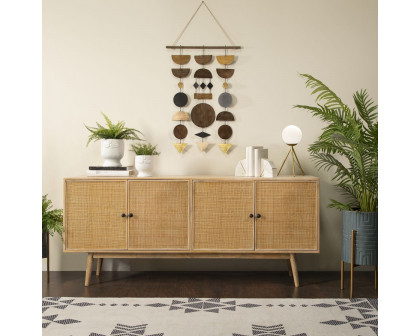 Sagebrook Wood 4-Door Rattan Sideboard