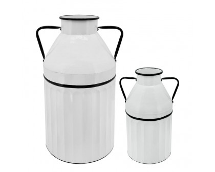 Sagebrook 24" Metal Milk Bucket - White