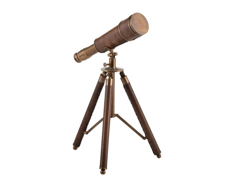 Sagebrook - 13" Metal Scope On Stand in Brown