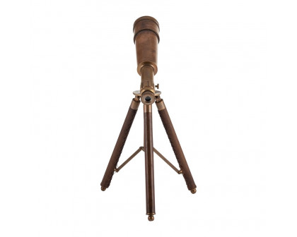 Sagebrook - 13" Metal Scope On Stand in Brown