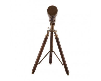 Sagebrook - 13" Metal Scope On Stand in Brown