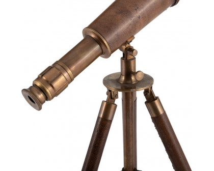 Sagebrook - 13" Metal Scope On Stand in Brown