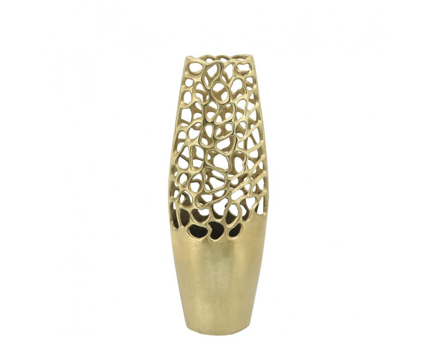 Sagebrook - 19" Metal Cut-out Vase in Gold