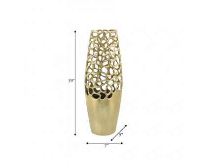 Sagebrook - 19" Metal Cut-out Vase in Gold