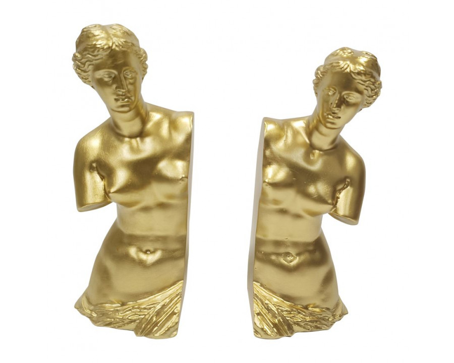 Sagebrook 11" Resin Greek Godess (Set Of 2) - Gold