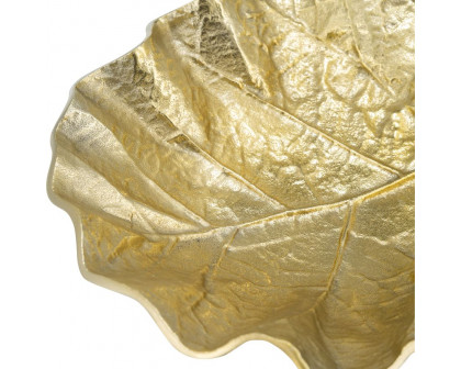 Sagebrook 13" Metal Round Leaf Tray - Gold