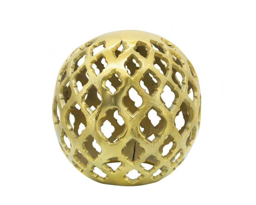 Sagebrook 6" Metal Cut-out Orb - Gold