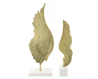 Sagebrook 19" Metal Wing On Stand - Gold