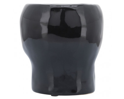 Sagebrook 5" Ceramic Skull Vase - Black