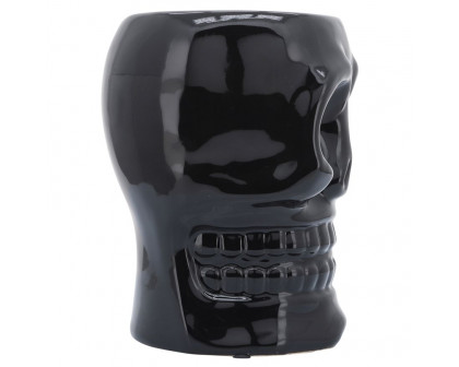 Sagebrook 6" Ceramic Skull Vase - Black