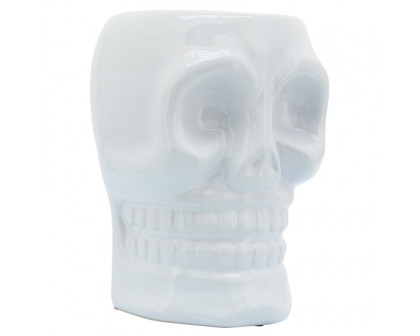 Sagebrook 5" Ceramic Skull Vase