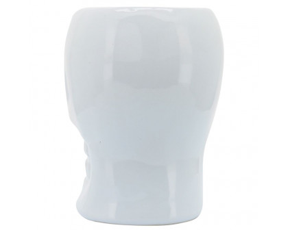 Sagebrook 6" Ceramic Skull Vase - White