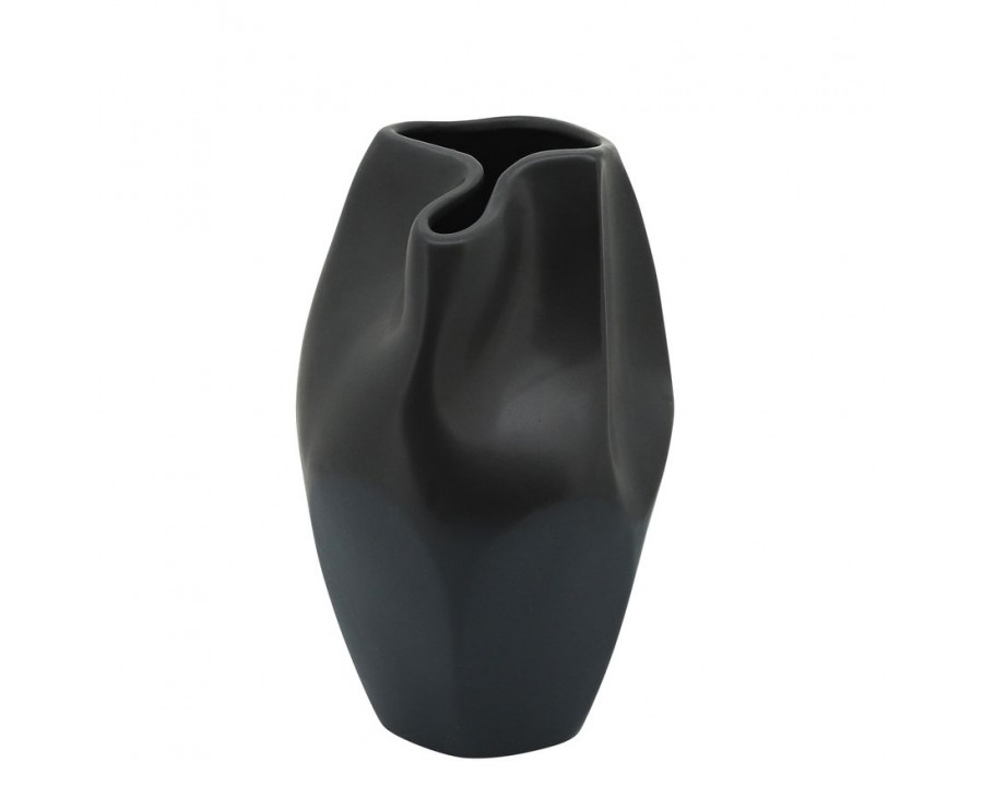 Sagebrook 10" Ceramic Abstract Vase - Black