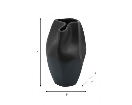 Sagebrook 10" Ceramic Abstract Vase - Black