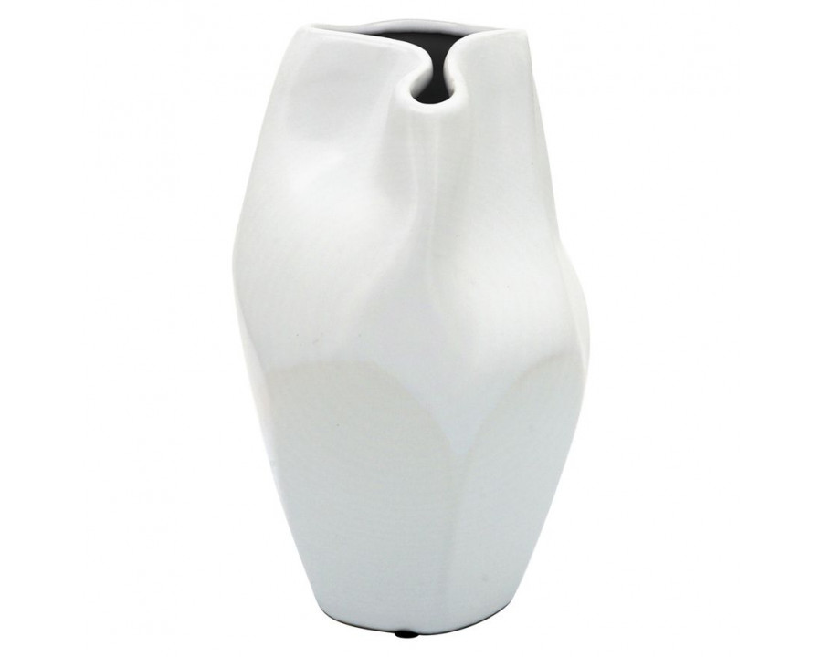 Sagebrook 10" Ceramic Abstract Vase - White