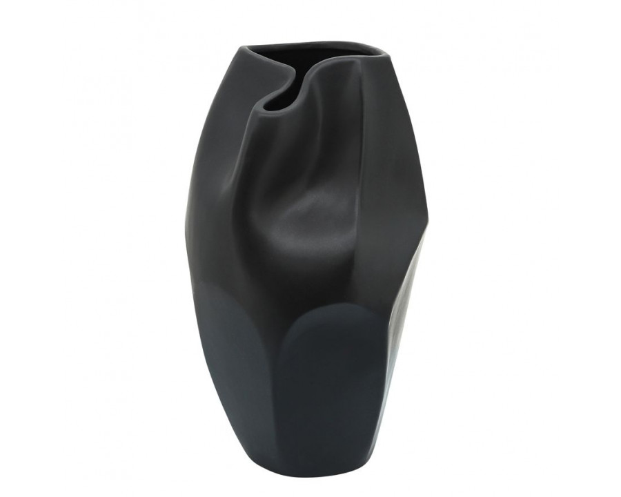 Sagebrook 14" Ceramic Abstract Vase - Black