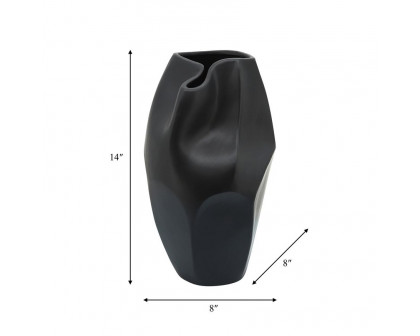 Sagebrook 14" Ceramic Abstract Vase - Black