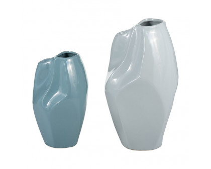 Sagebrook 14" Ceramic Abstract Vase - Mint Green