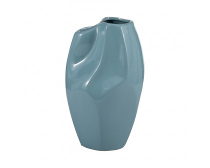 Sagebrook 10" Ceramic Abstract Vase - Cameo Blue