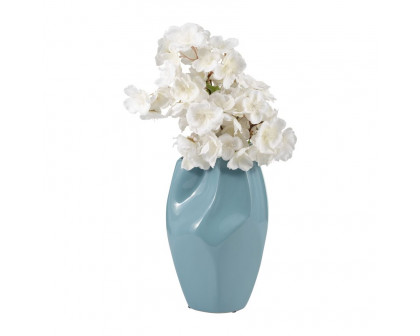 Sagebrook 10" Ceramic Abstract Vase - Cameo Blue