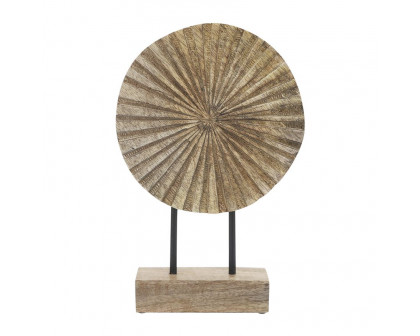 Sagebrook - 12" Wood Pinwheel Decor in Natural