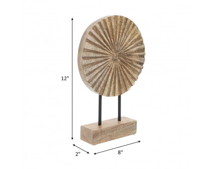 Sagebrook - 12" Wood Pinwheel Decor in Natural