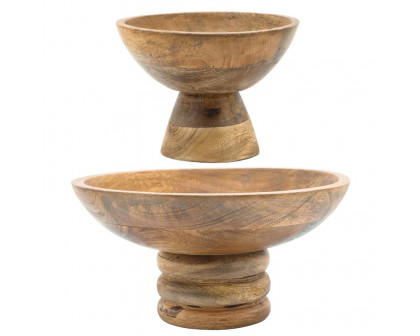 Sagebrook™ 8" Wood Bowl With Stand - Natural