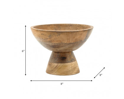 Sagebrook™ 8" Wood Bowl With Stand - Natural