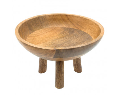 Sagebrook 10" Wood Bowl With 3 Legs - Natural