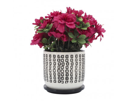 Sagebrook™ 6" Ceramic Planter With Saucer - Black