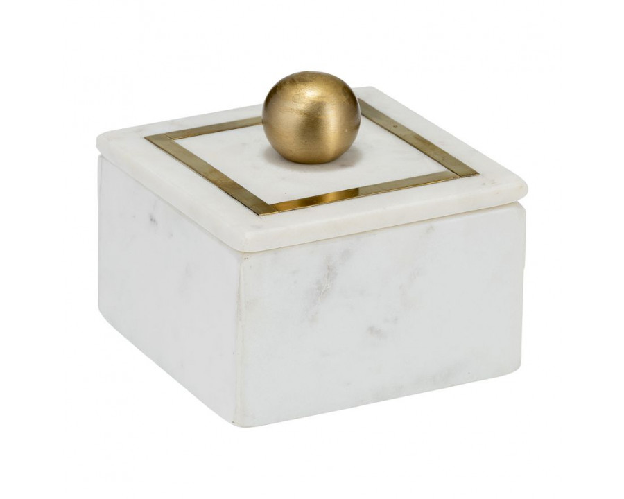 Sagebrook 5"x5" Marble Box Knob - White