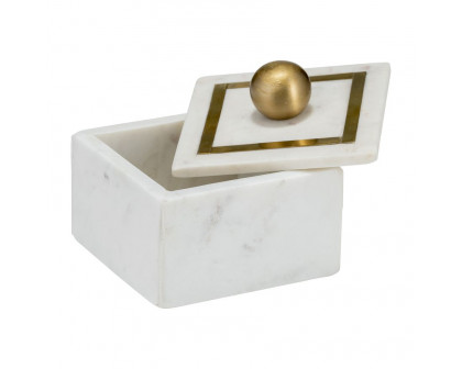 Sagebrook 5"x5" Marble Box Knob - White