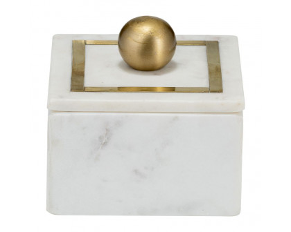 Sagebrook 5"x5" Marble Box Knob - White