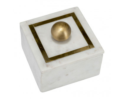 Sagebrook 5"x5" Marble Box Knob - White