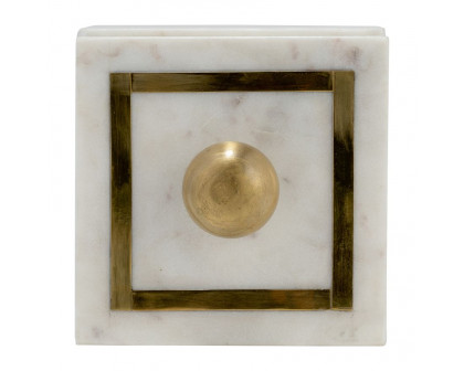 Sagebrook 5"x5" Marble Box Knob - White