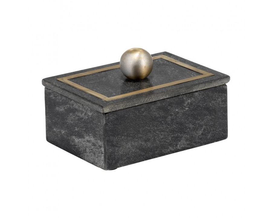 Sagebrook 7"x5" Marble Rectangular Box Knob - Black