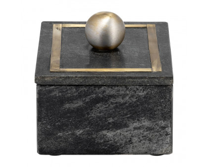 Sagebrook 7"x5" Marble Rectangular Box Knob - Black