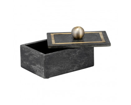 Sagebrook 7"x5" Marble Rectangular Box Knob - Black