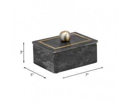 Sagebrook 7"x5" Marble Rectangular Box Knob - Black