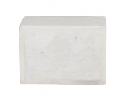 Sagebrook - 7"x5" Marble Box With Inlay in White