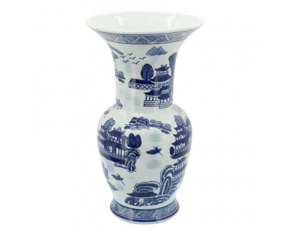 Sagebrook 16" Ceramic Chinoiserie Vase